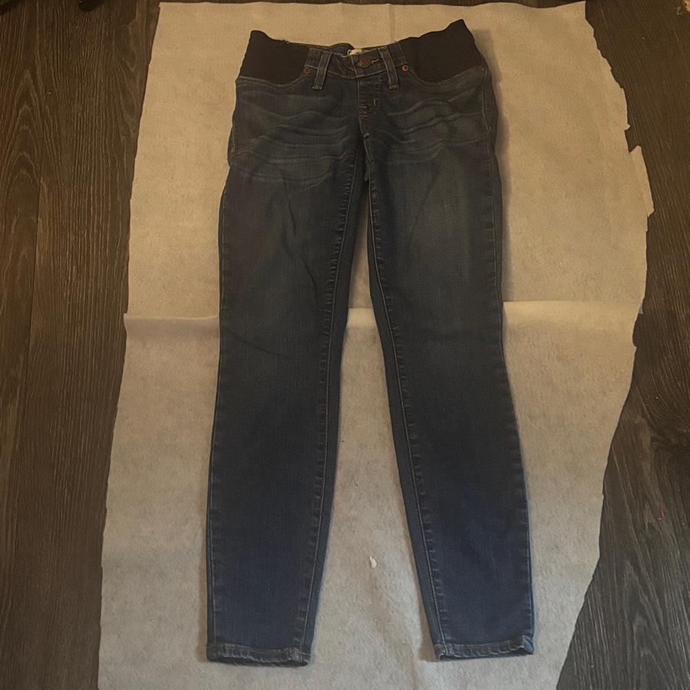 Madewell Maternity Skinny Dark Blue Jean 26 Casual Comfy Preppy Bohemian Denim